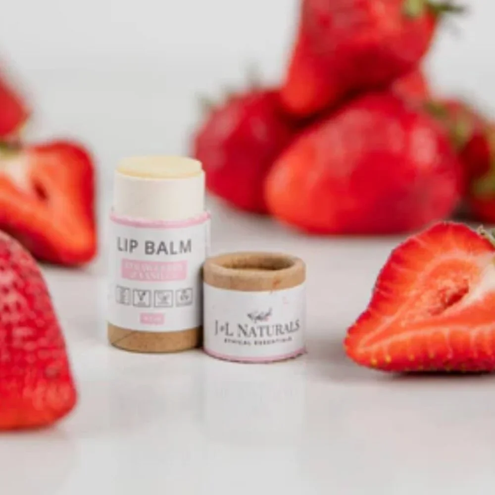 J & L Naturals - Lip Balm - Strawberry & Vanilla